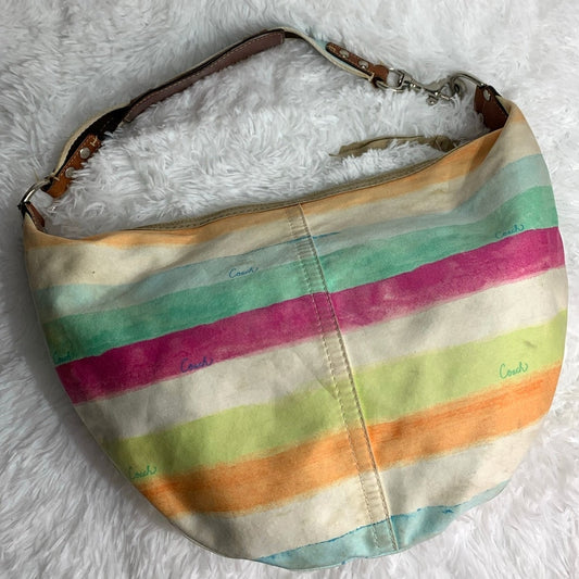 y2k Coach Vintage Hampton Watercolor Stripe Hobo Bag Shoulder Bag