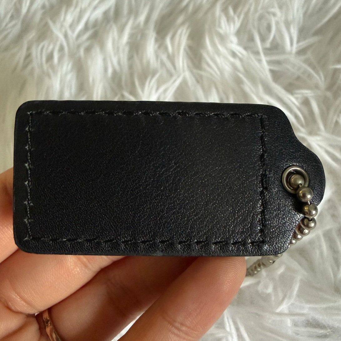 2" COACH Black Fob Bag Charm Hang tag Hangtag