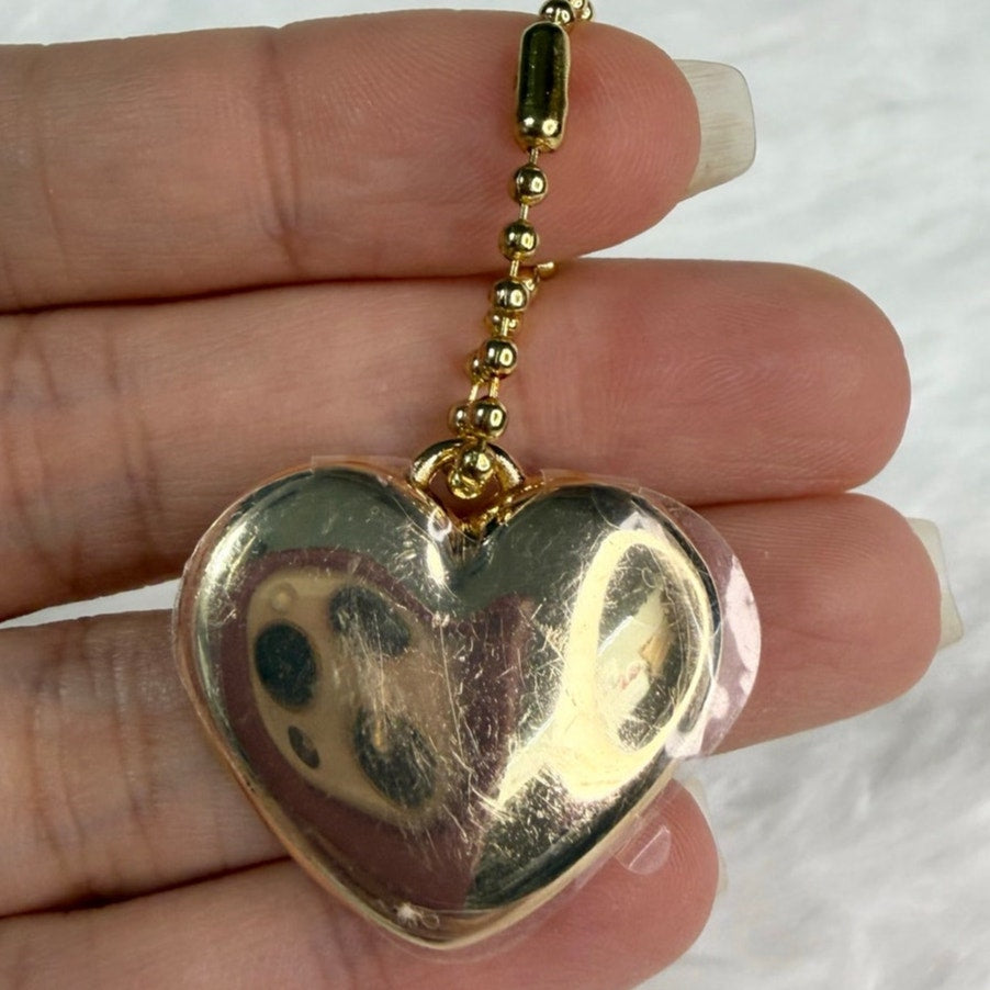 1" COACH Gold Heart Metal Hangtag Hang Tag Key Fob Bag Charm