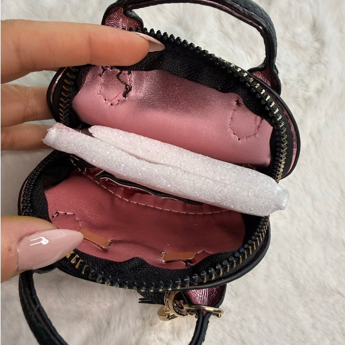 Mini Tote Bag Keychain Coin Purse Mini Pouch Zipper Fashion Charm Bag Charm