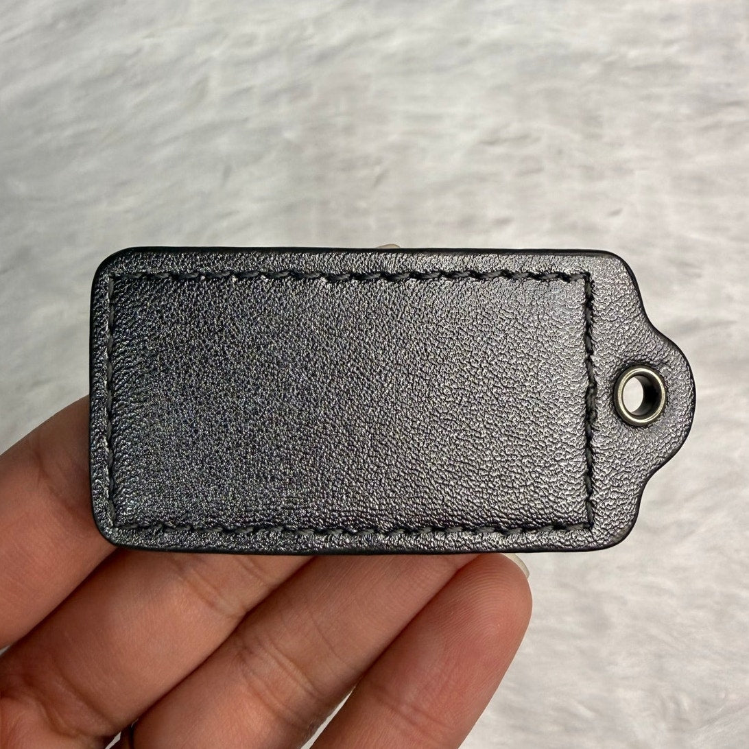 2" COACH Silver Gray Fob Bag Charm Hang tag Hangtag