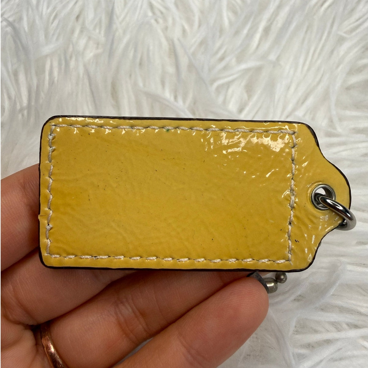 2" COACH Patent Leather Fob Bag Charm Hang tag Hangtag