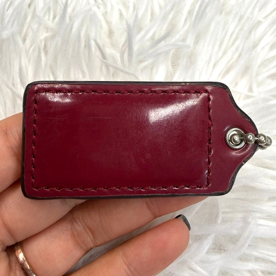 2" COACH Patent Leather Fob Bag Charm Hang tag Hangtag