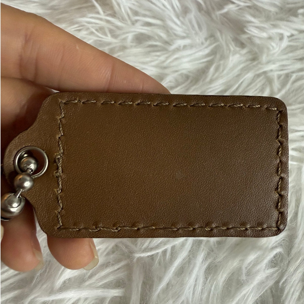 2.5" COACH Brown Fob Bag Charm Hang tag Hangtag