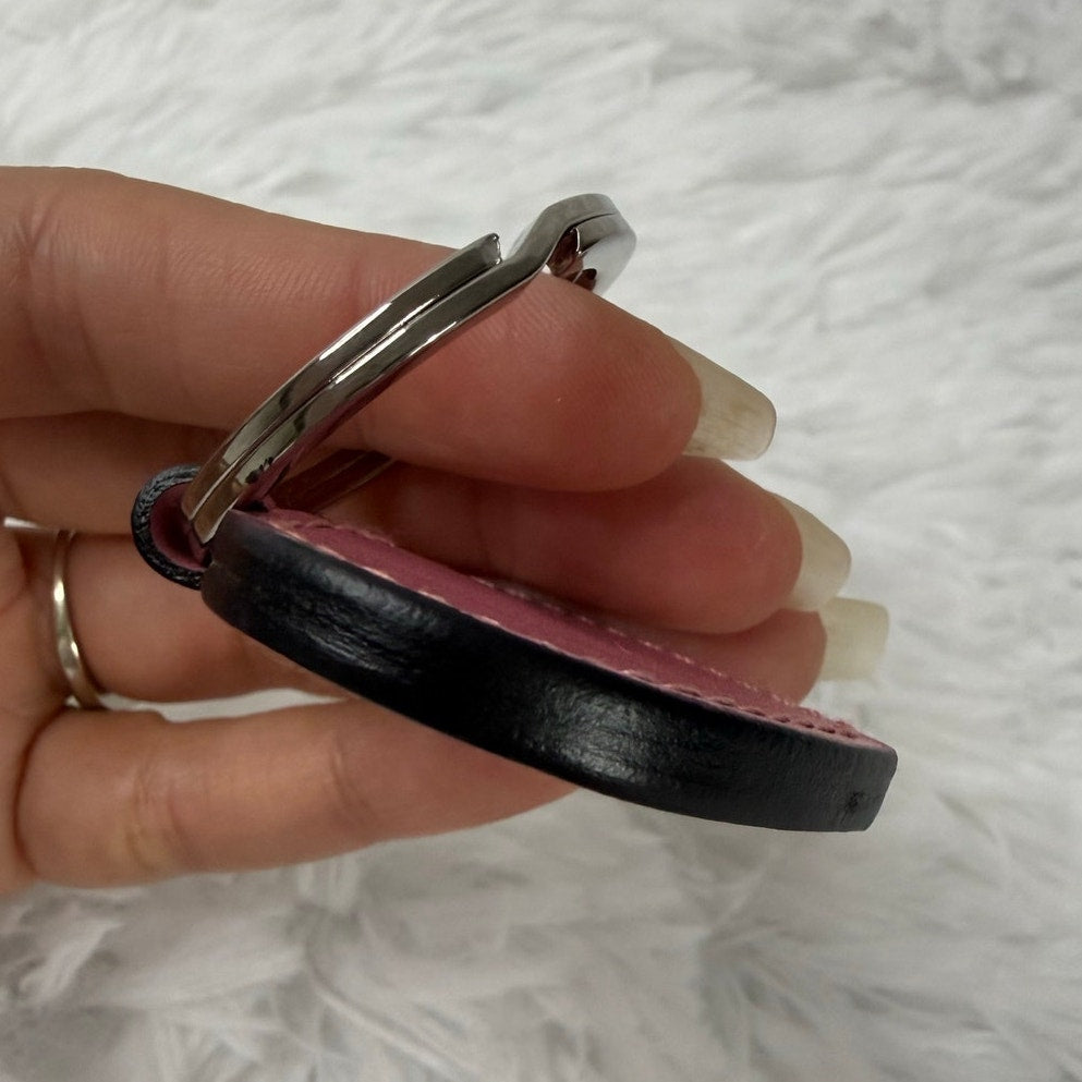 2" y2k Coach Pink Heart Bag Charm Key Fob