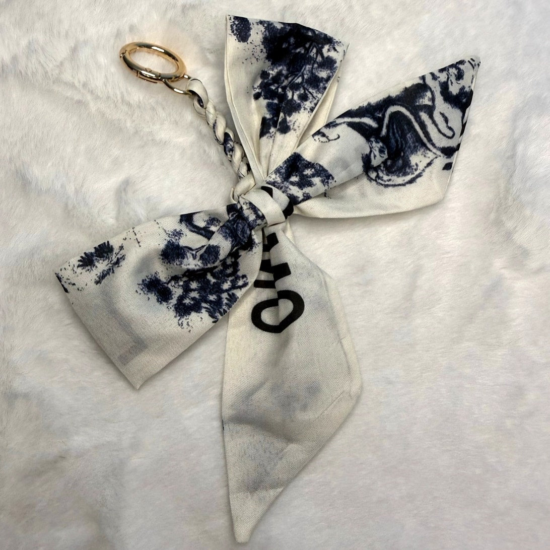 New Weave Bowknot Pendant Bag Charm Soft Silk Scarf Keychain Fashion Charm