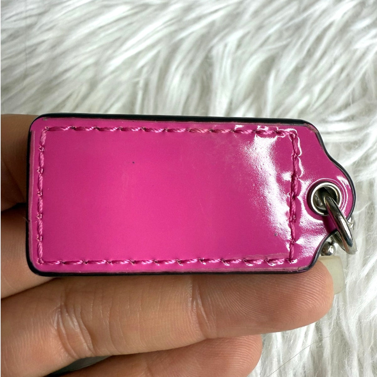 1.5" COACH Hot Pink Fob Bag Charm Hang tag Hangtag