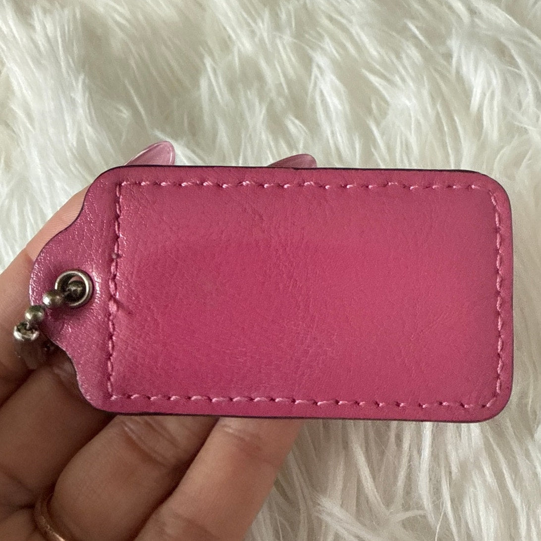 3" COACH Pink Fob Bag Charm Hang tag Hangtag