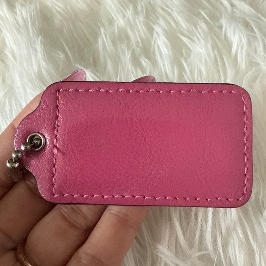 3" COACH Pink Fob Bag Charm Hang tag Hangtag