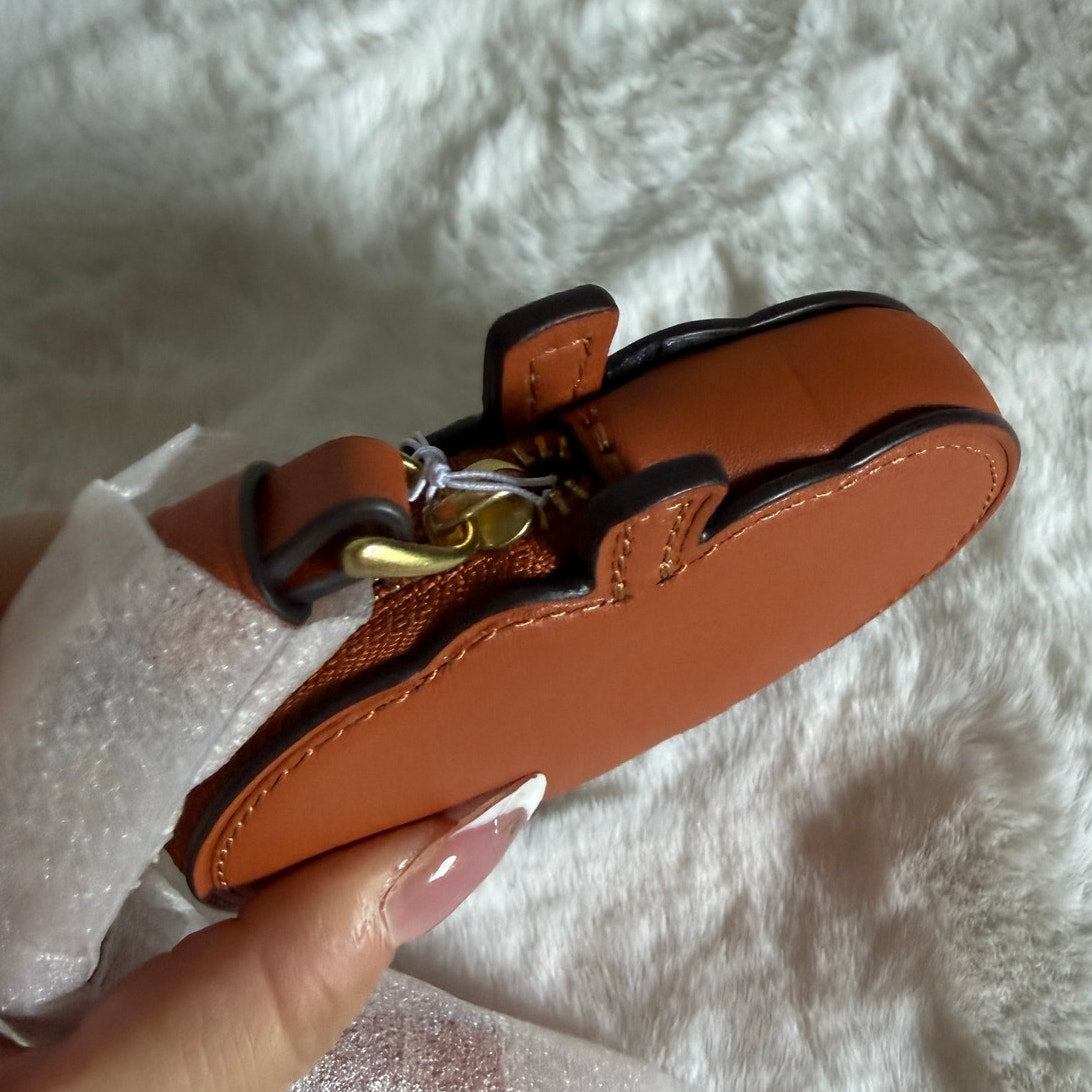NWT Coach Pumpkin Coin Case Wristlet