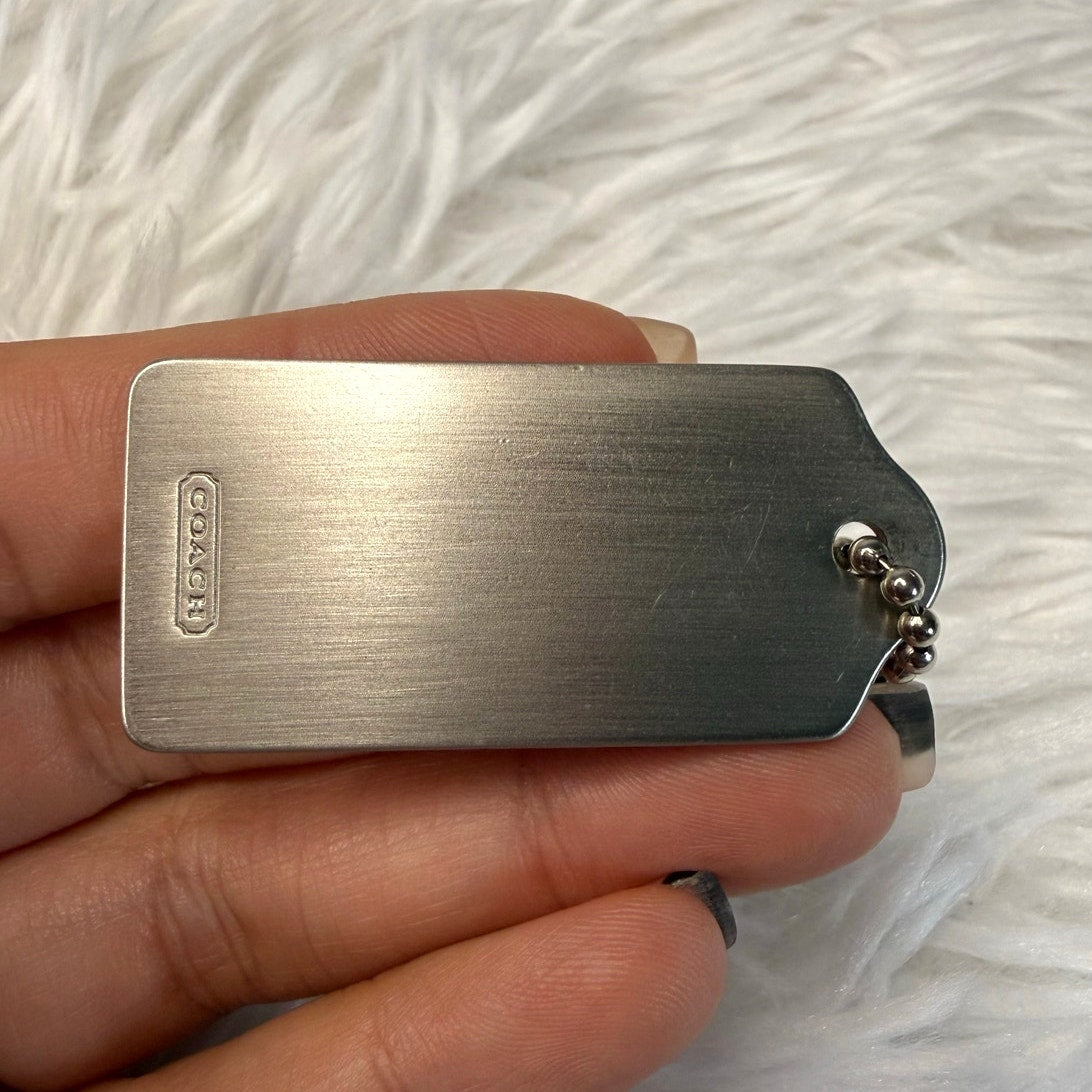 1.5" y2k COACH Vintage Metal Fob Bag Charm Hang tag Hangtag