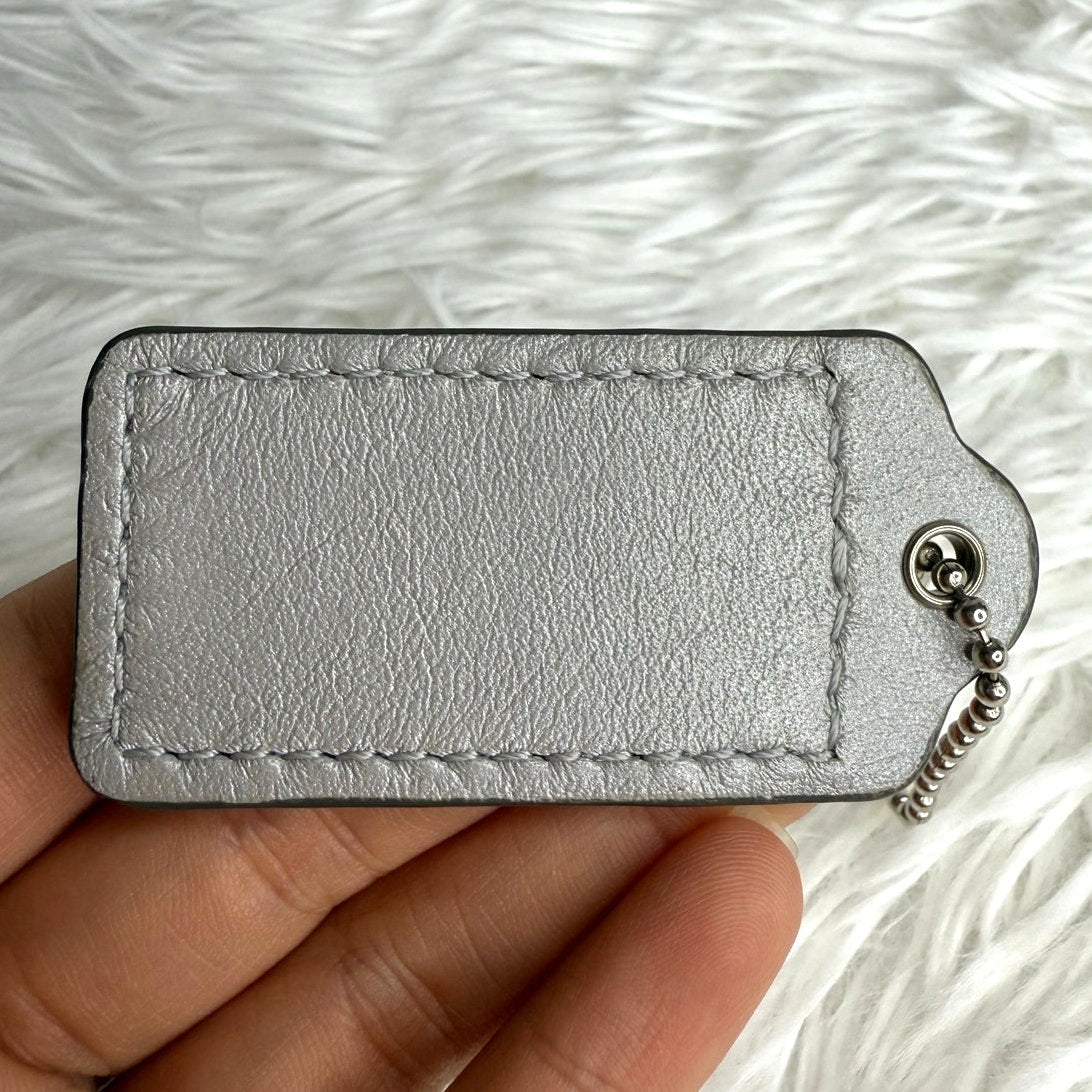 2" COACH Gray Fob Bag Charm Hang tag Hangtag