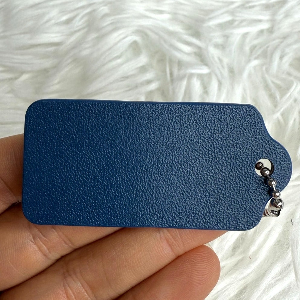 2" COACH Blue Fob Bag Charm Hang tag Hangtag