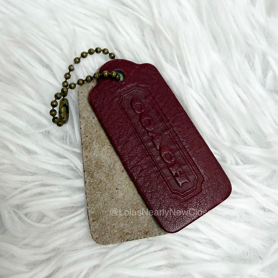 2" Vintage COACH Red Fob Bag Charm Hang tag Hangtag