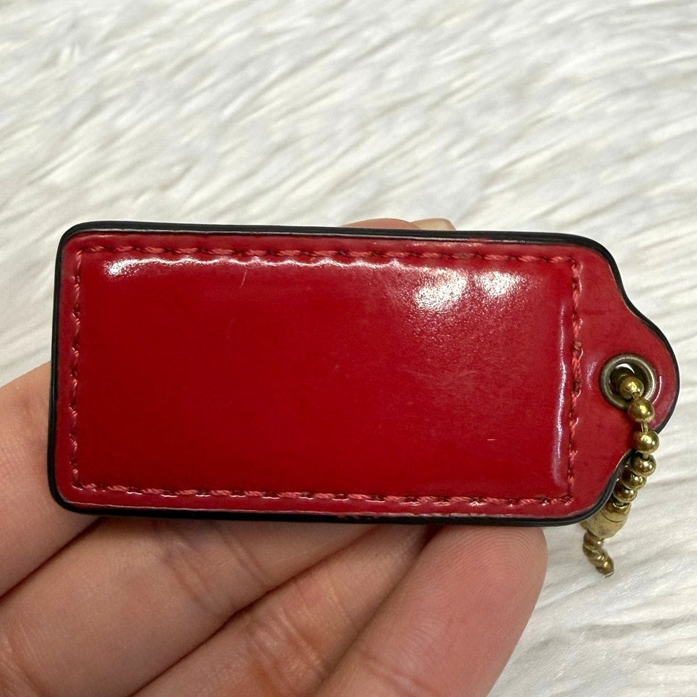 2" COACH Patent Leather Fob Bag Charm Hang tag Hangtag