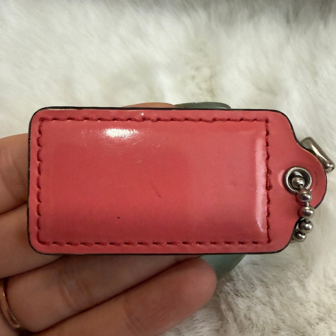 2" COACH Pink Fob Bag Charm Hang tag Hangtag