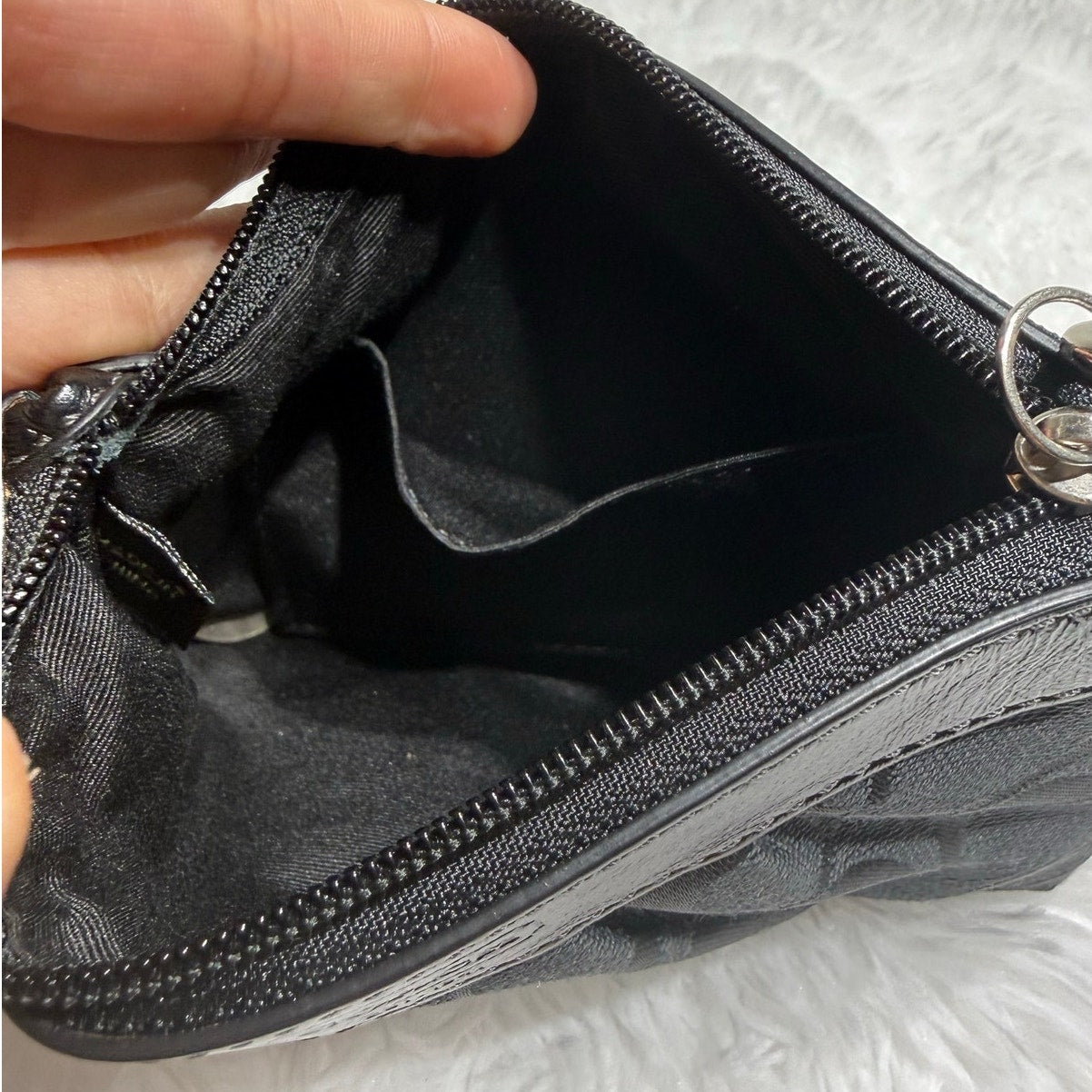Coach Black Signature Canvas Wristlet