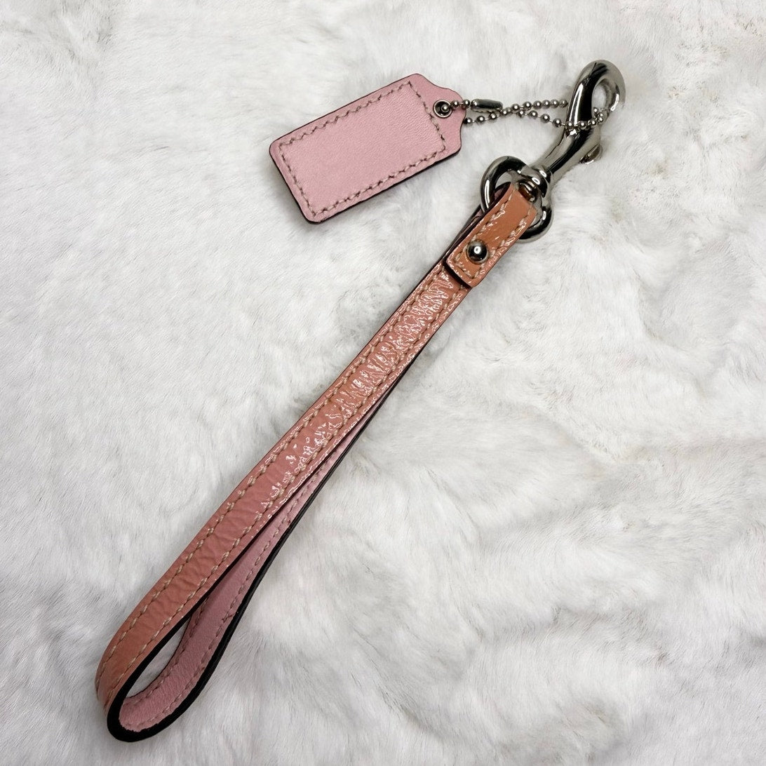 1.5" COACH Patent Leather Fob Bag Charm Hang tag Hangtag Wristlet Strap