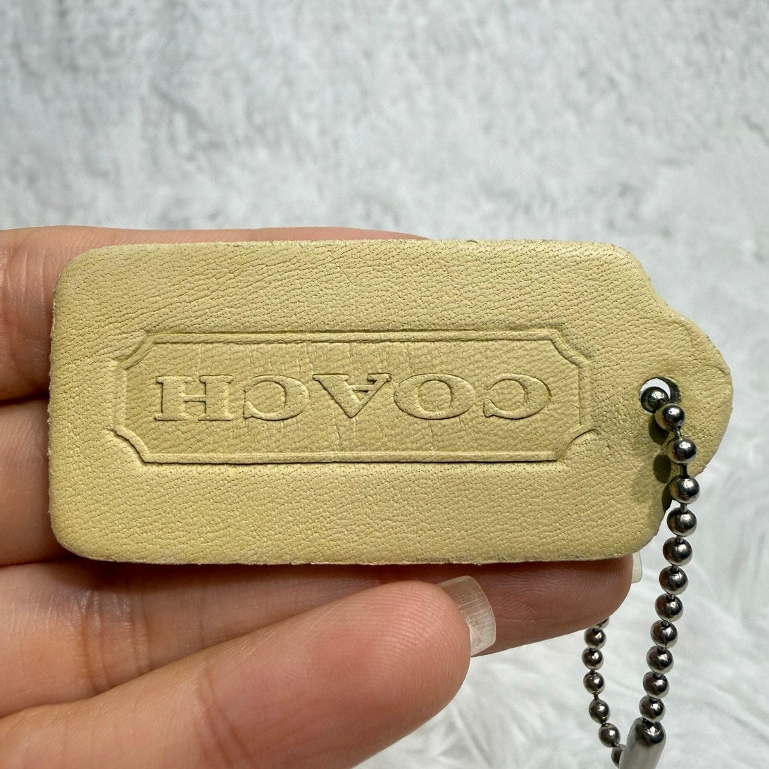 2" Vintage COACH Yellow Fob Bag Charm Hang tag Hangtag
