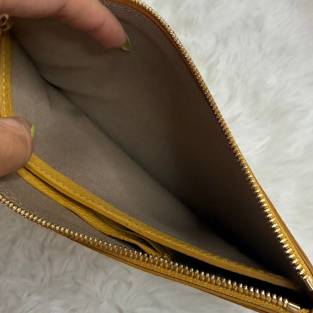 NWT CUYANA Turkey Mustard Wristlet