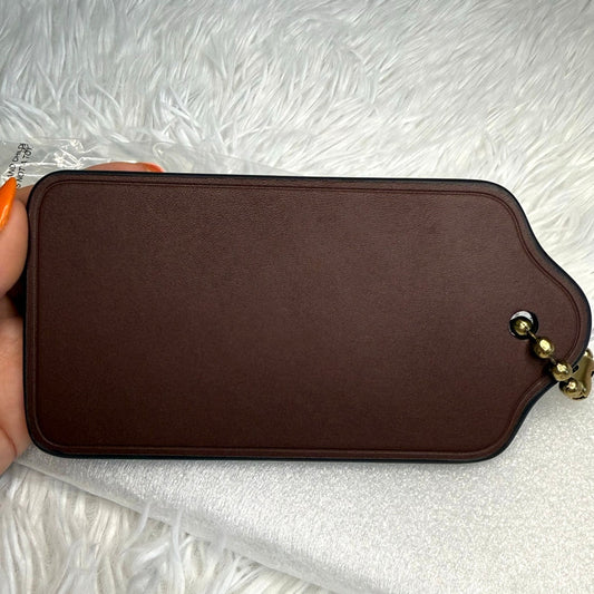 Coach XL Hangtag Bag Charm Brass/Dark Brown