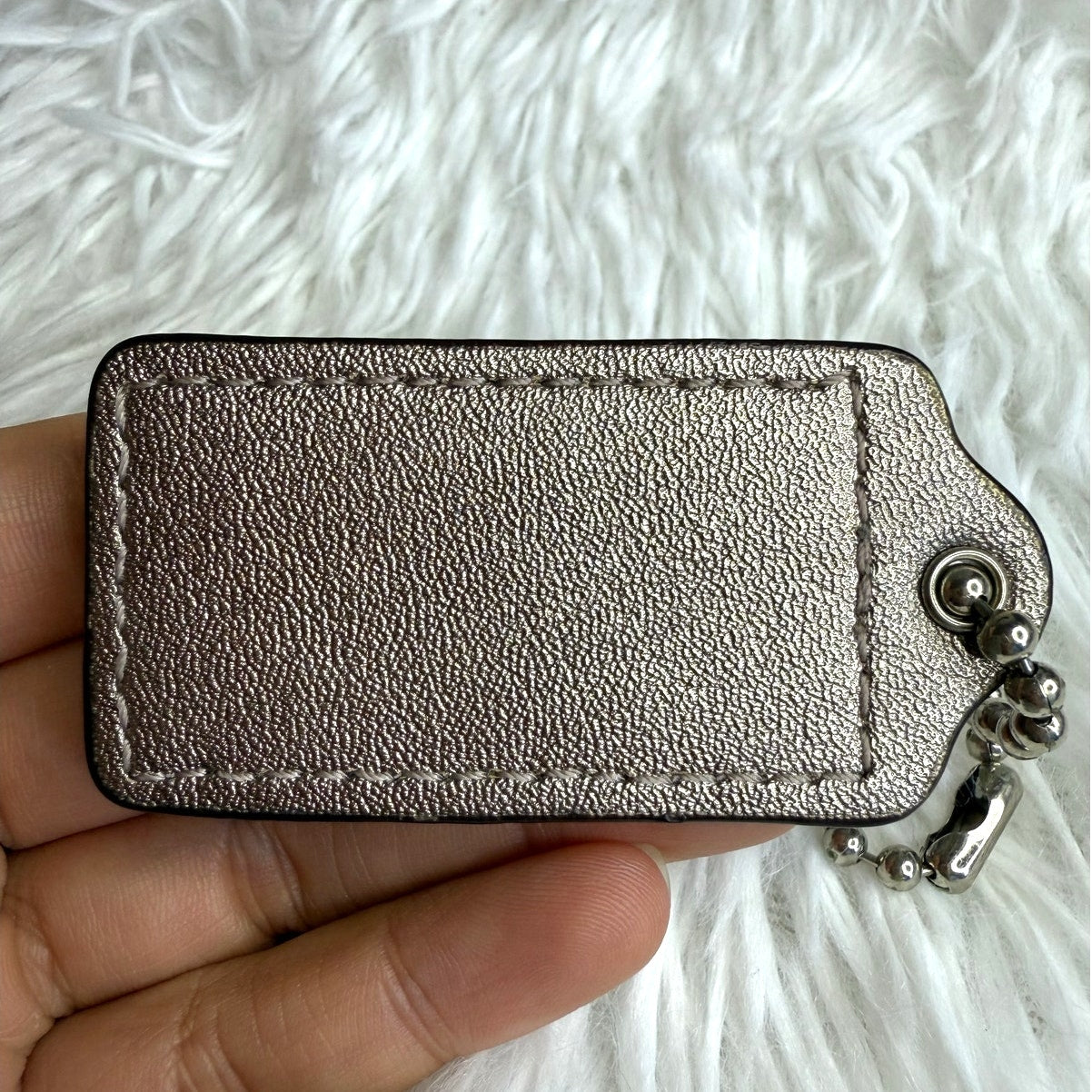 2" COACH Silver Fob Bag Charm Hang tag Hangtag