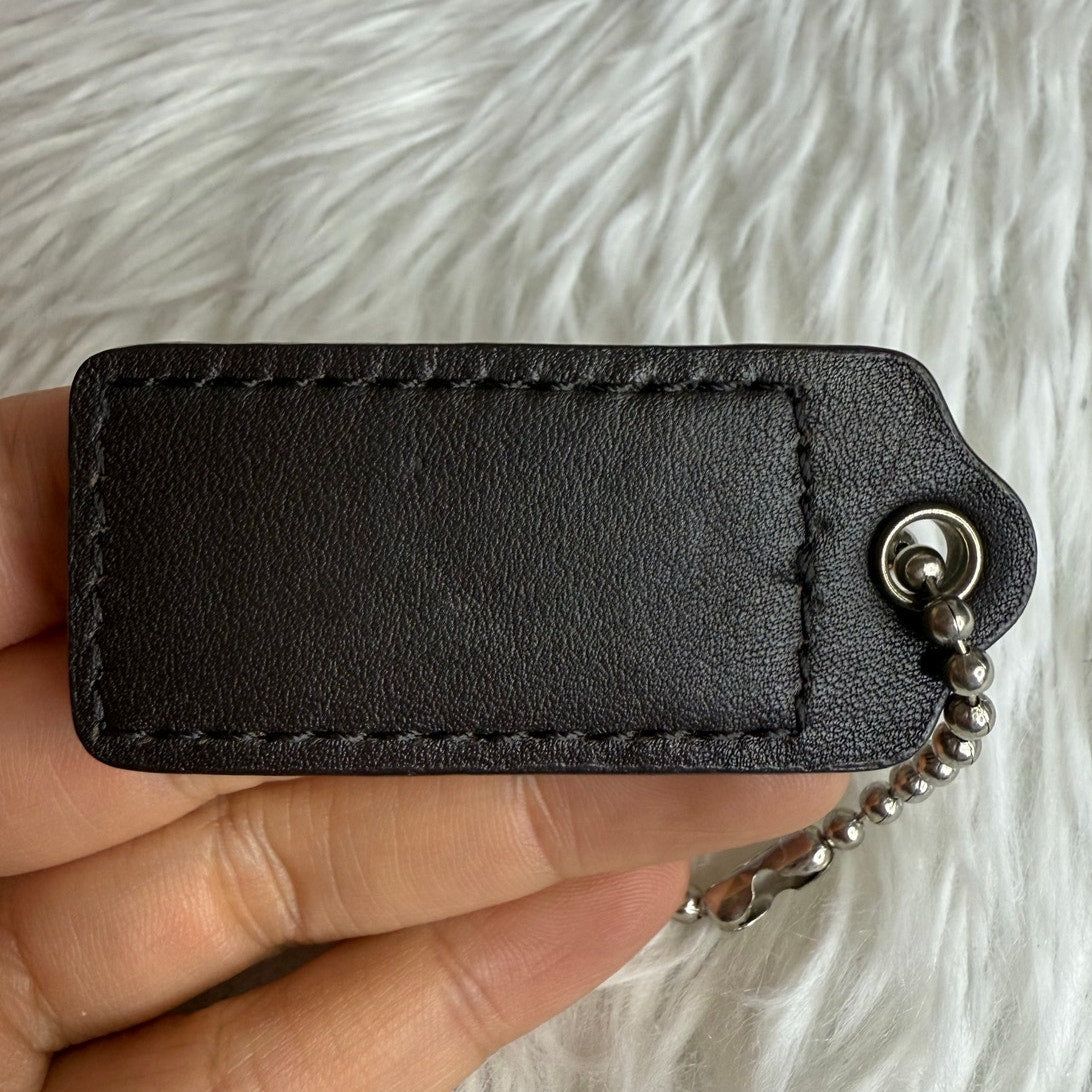2" COACH Brown Fob Bag Charm Hang tag Hangtag