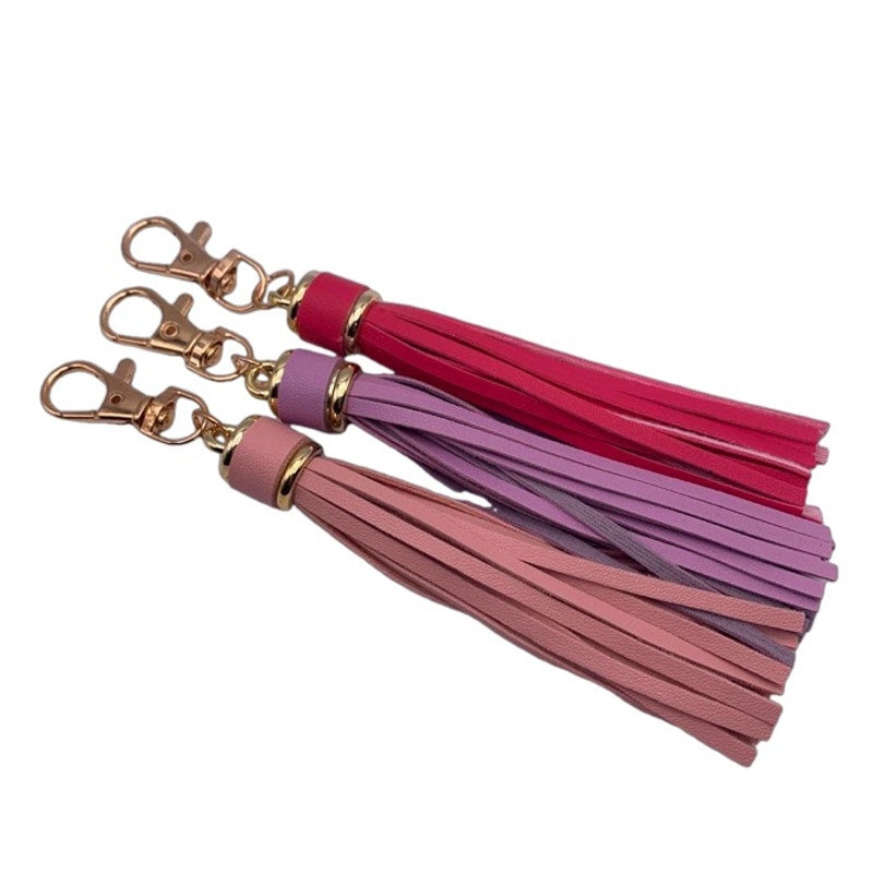 NEW Pink Tassel Bag Charm Tassels Keychains Purse Charms