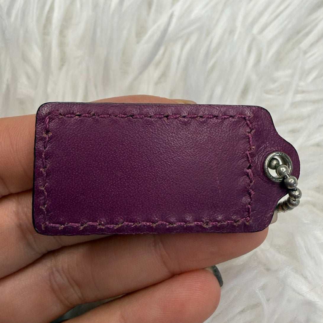 1.5" COACH Purple Fob Bag Charm Hang tag Hangtag