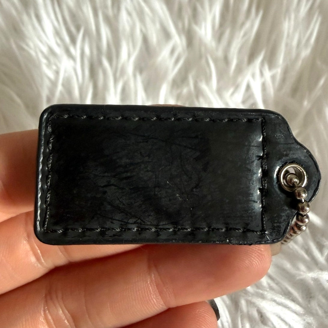 1.5" COACH Black Fob Bag Charm Hang tag Hangtag
