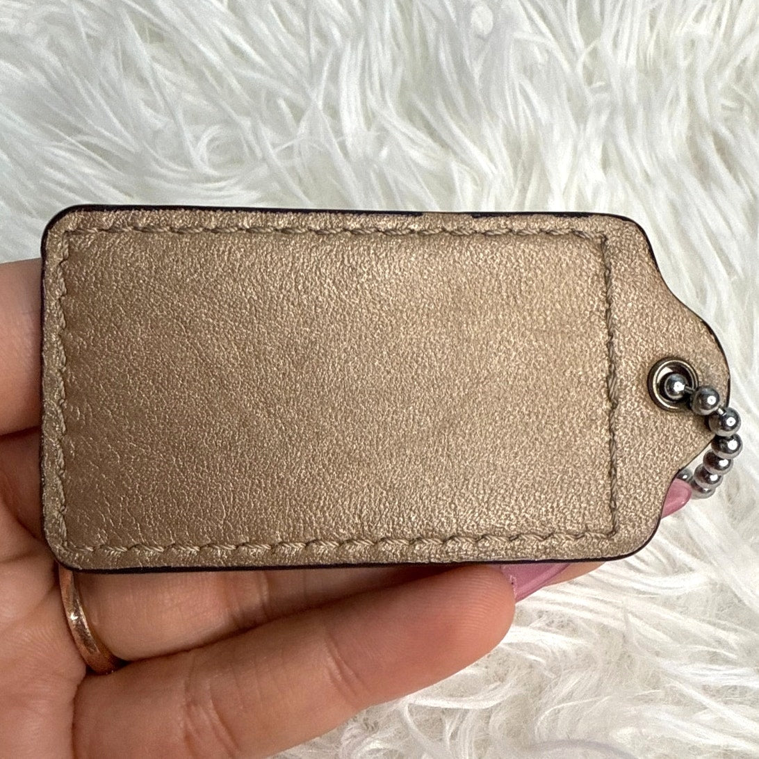 2.5 COACH Brown Bronnze Fob Bag Charm Hang tag Hangtag
