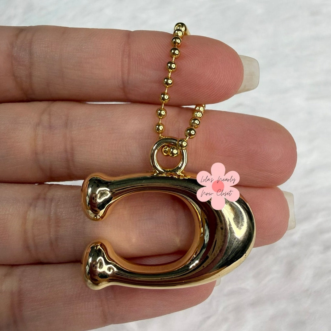 1" COACH "C" Hang Tag Key Fob Bag Charm