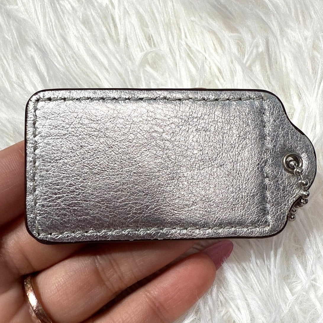 2.5" COACH Silver Fob Bag Charm Hang tag Hangtag