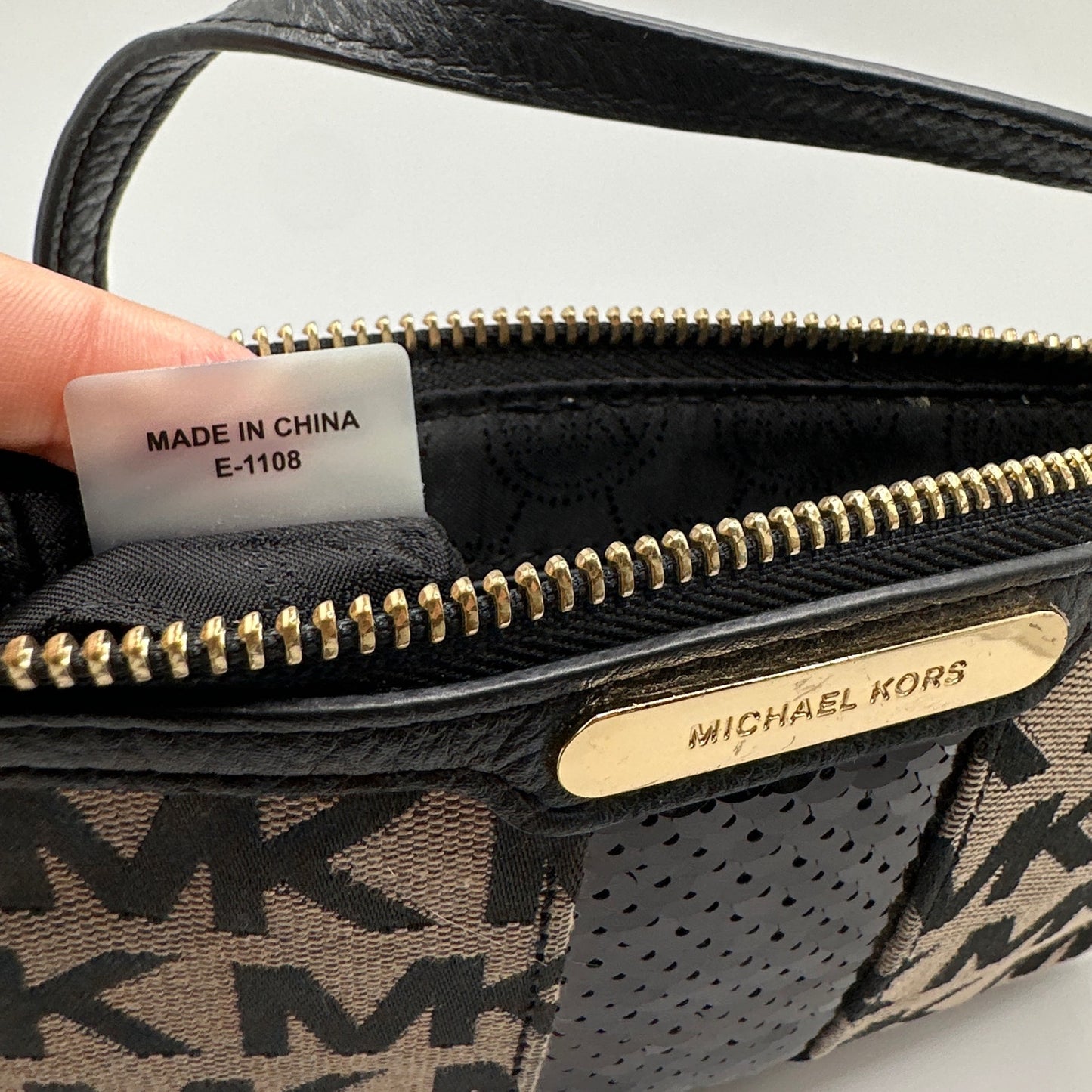 MICHAEL KORS Signature Canvas Wristlet Mini Purse