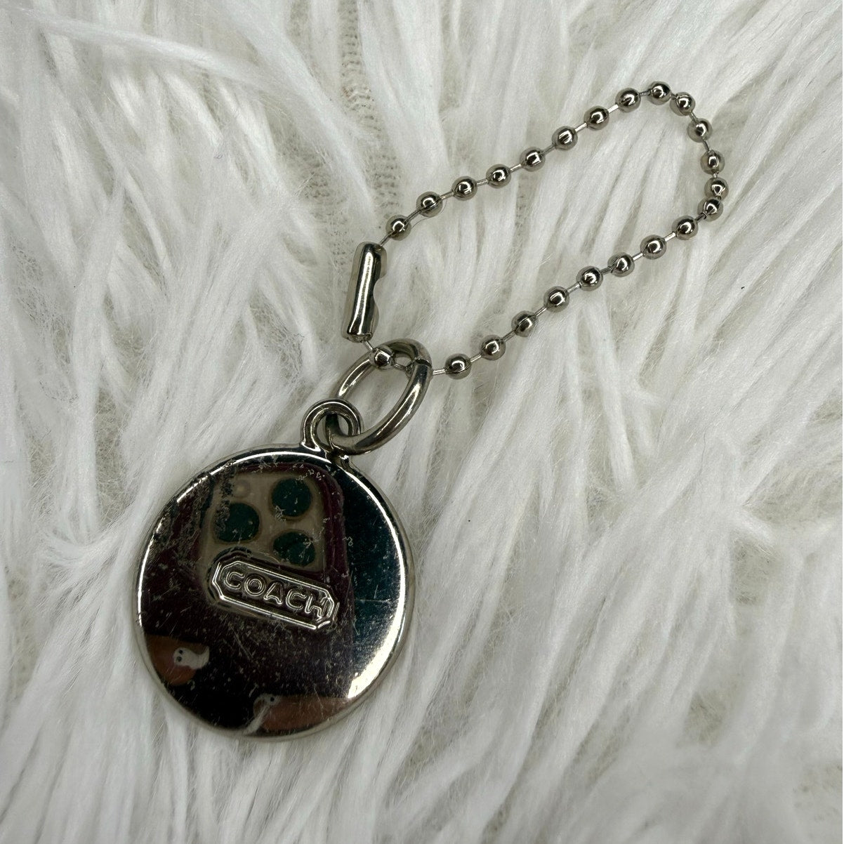 1" Coach Metal Circle Hangtag Hang Tag Bag Charm