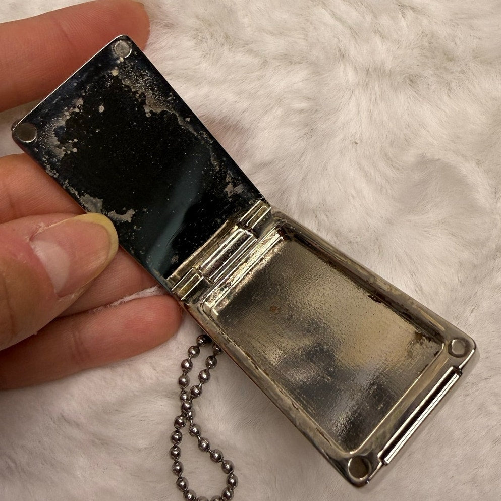 Vintage COACH Orange Silver Bag Charm Fob Hang tag Hangtag