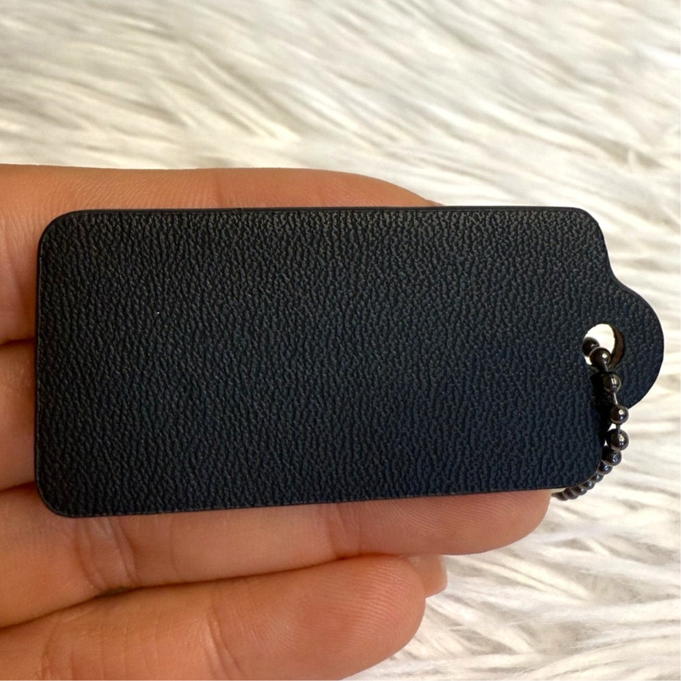 2" COACH Black Fob Bag Charm Hang tag Hangtag
