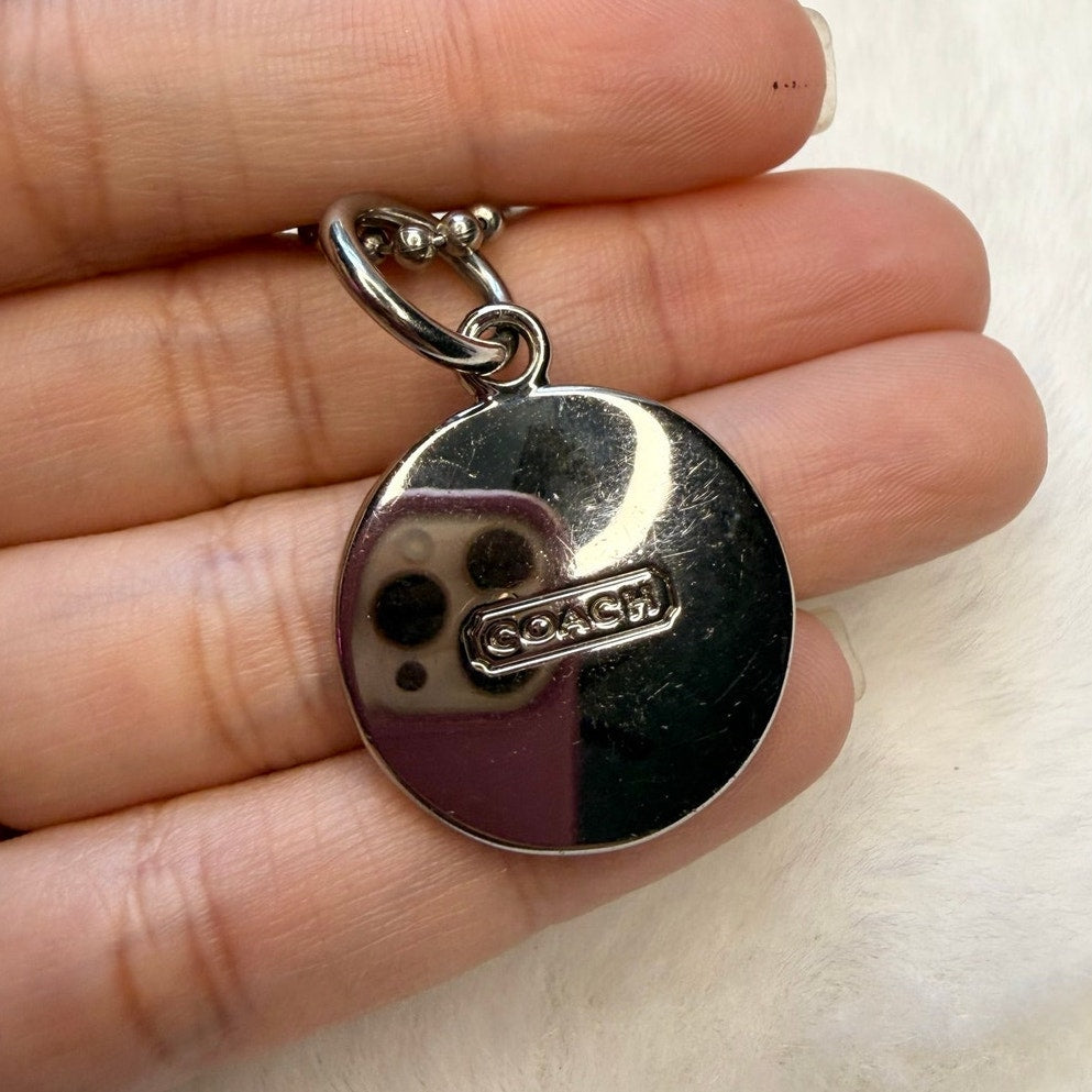 1" Coach Metal Circle Hangtag Hang Tag Bag Charm