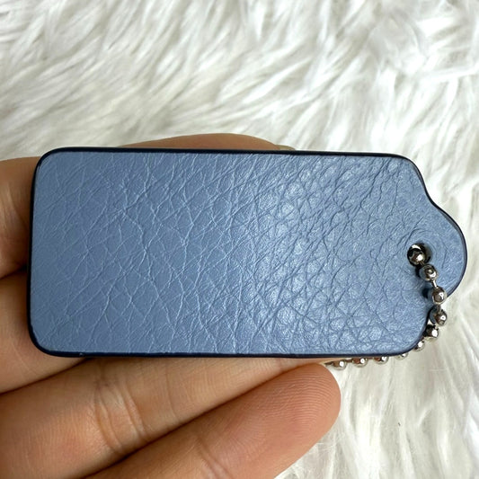 2" COACH Blue Fob Bag Charm Hang tag Hangtag