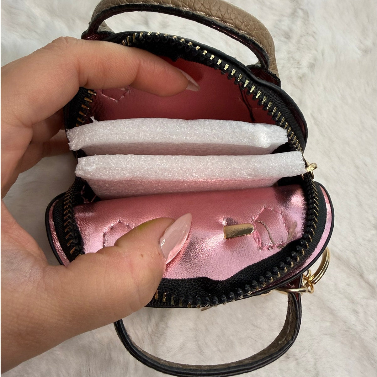 Mini Tote Bag Keychain Coin Purse Mini Pouch Zipper Fashion Charm Bag Charm