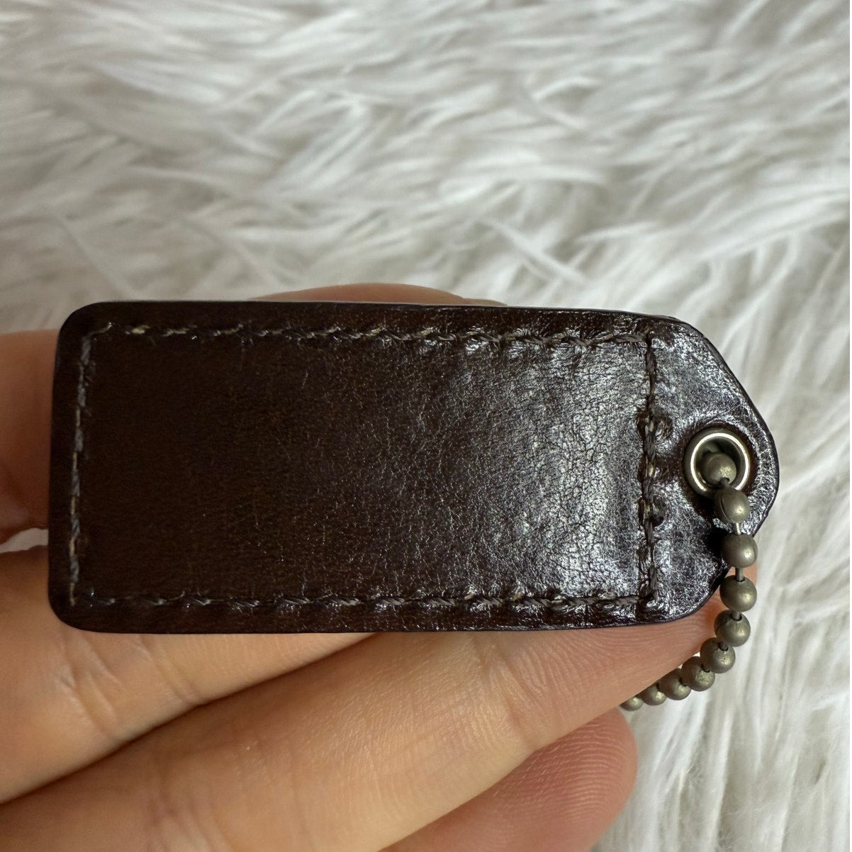 1.5" y2k COACH Brown Vintage Fob Bag Charm Hang tag Hangtag