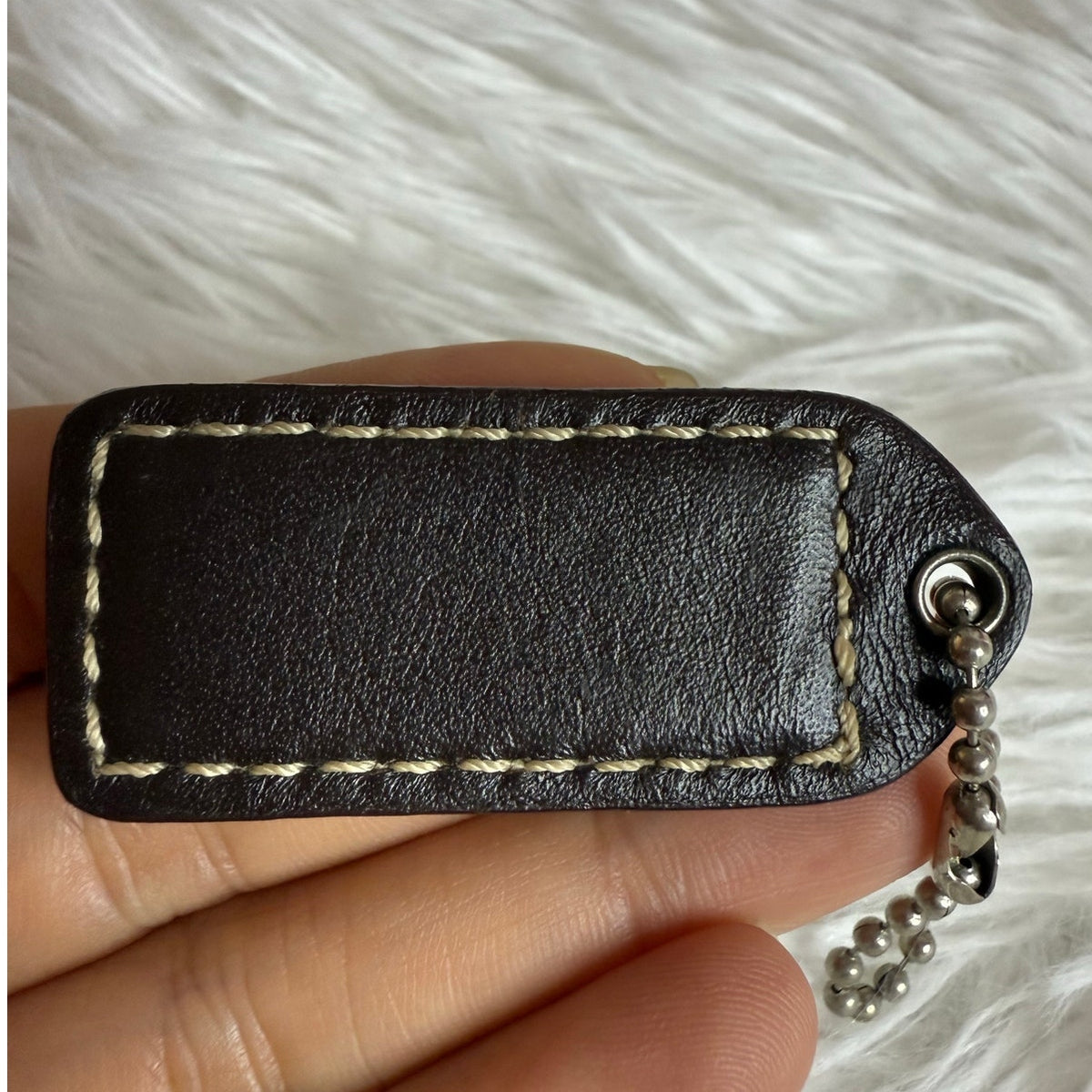 1.5" y2k COACH Brown Fob Bag Charm Hang tag Hangtag