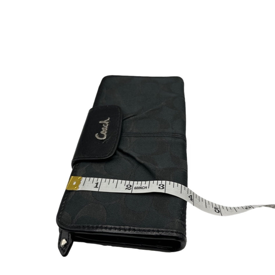 COACH Black Signature Canvas Ashley Wallet