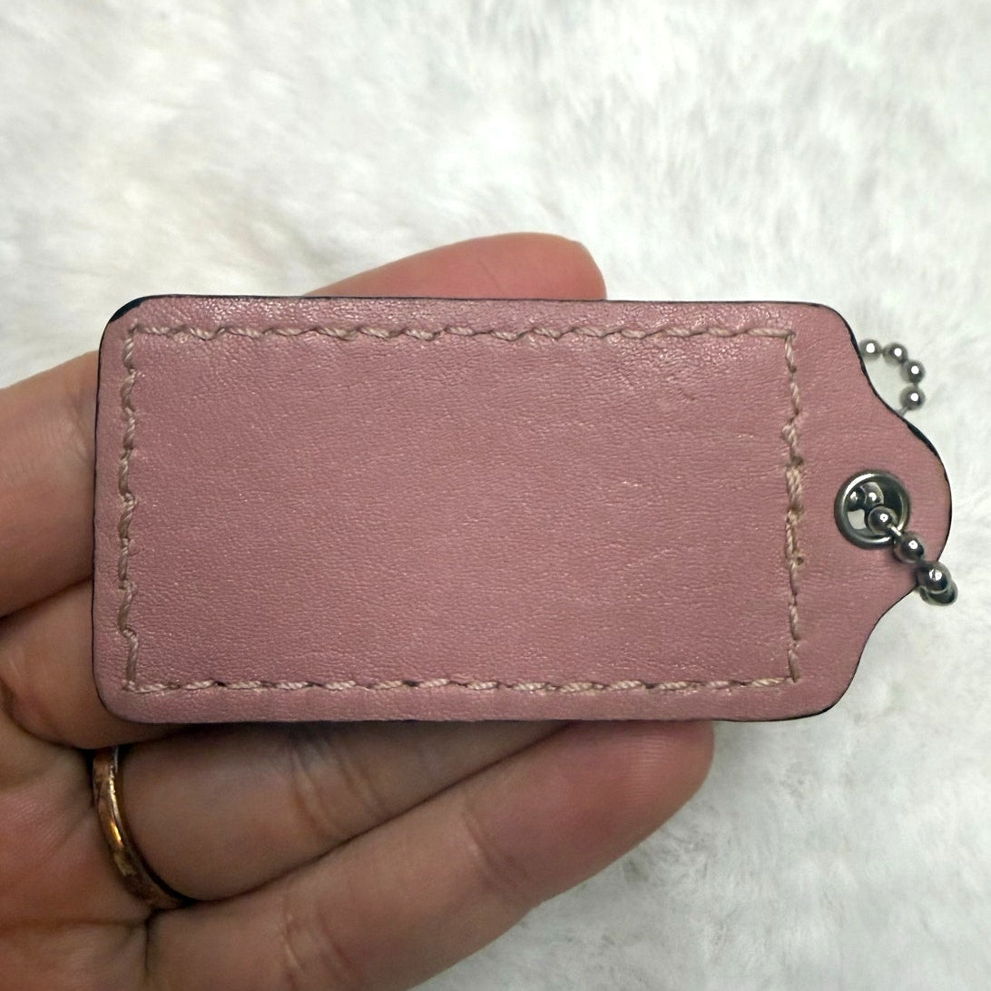 2" COACH Dusty Pink Fob Bag Charm Hang tag Hangtag