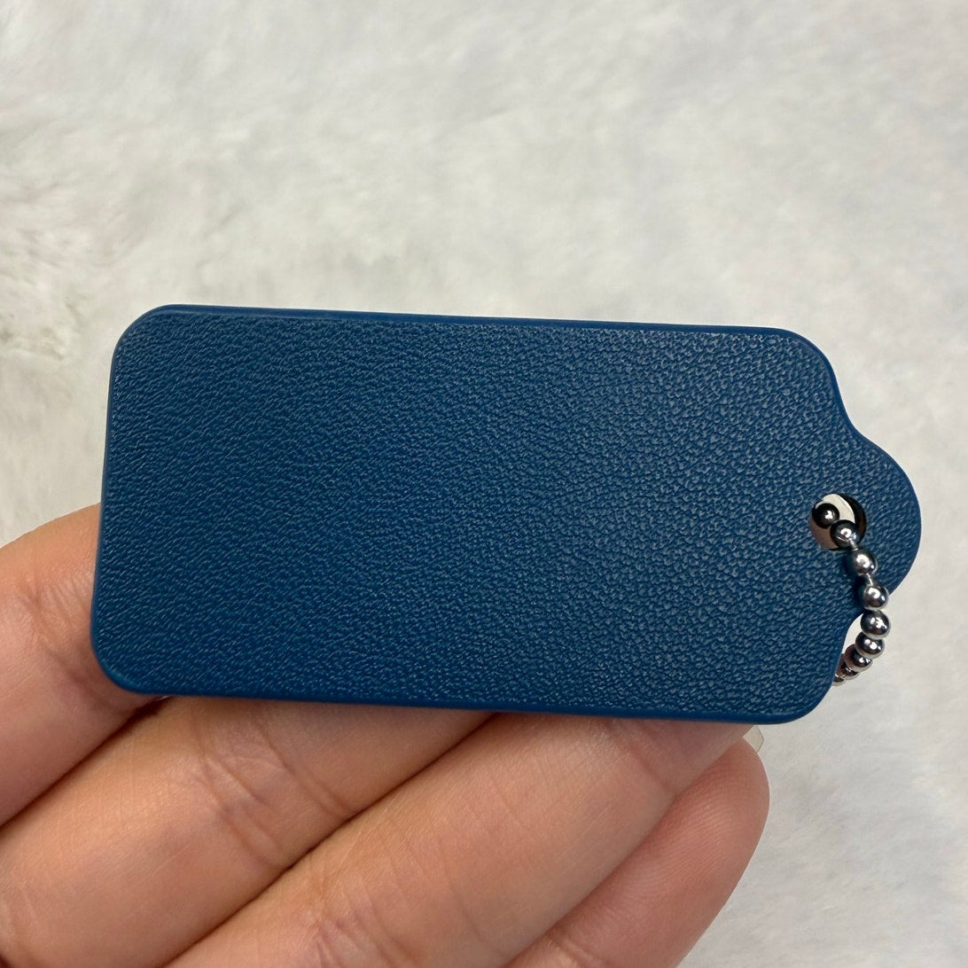 2" COACH Blue Fob Bag Charm Hang tag Hangtag