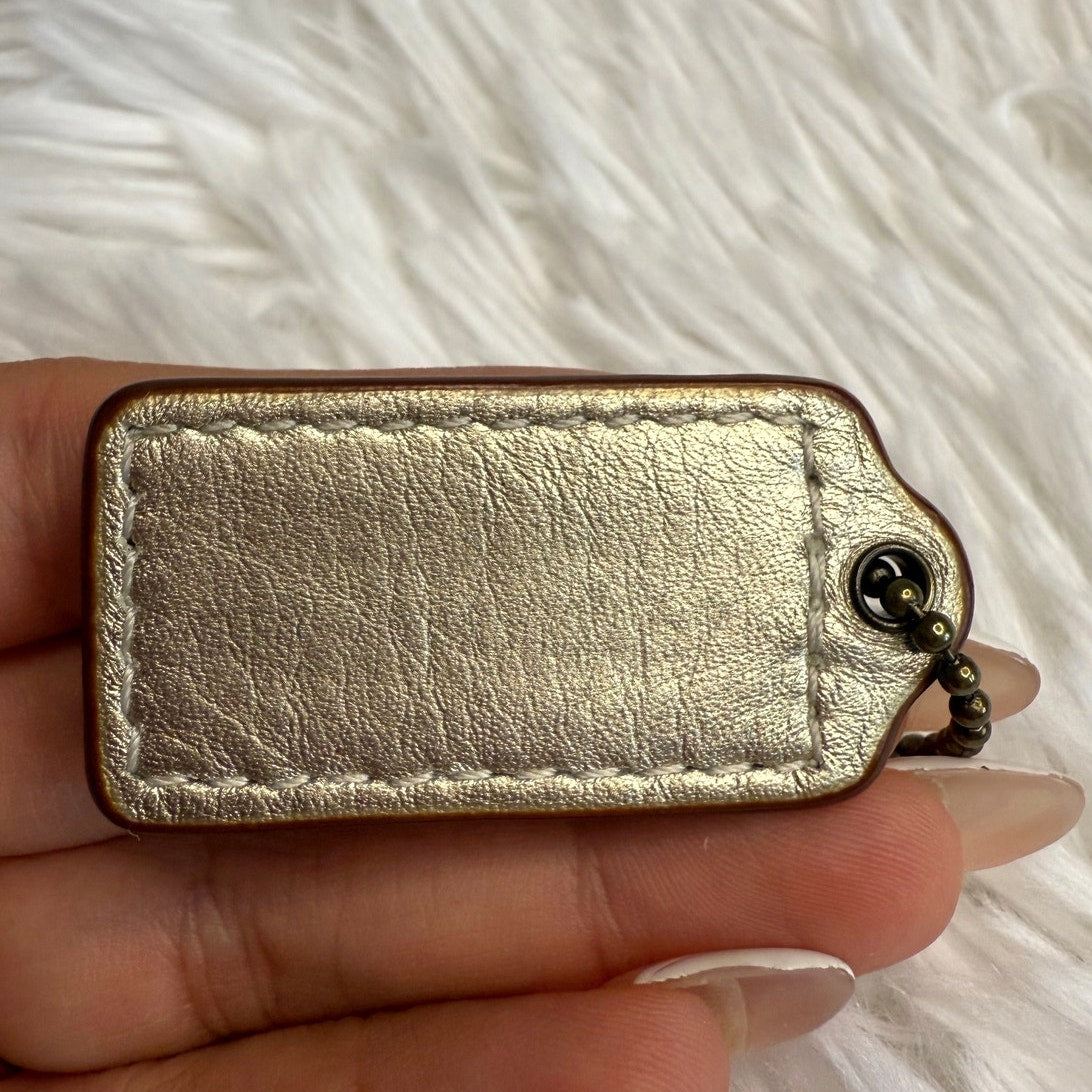 1.5" COACH Gold Fob Bag Charm Hang tag Hangtag
