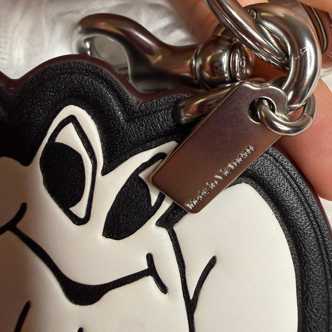 COACH Frog Ring Bag Charm Leather