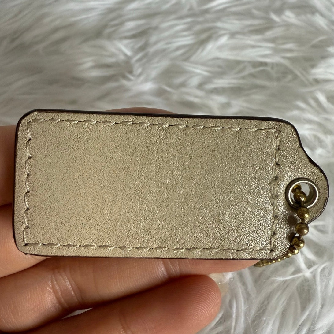 2" Coach Beige Fob Bag Charm Hang tag Hangtag