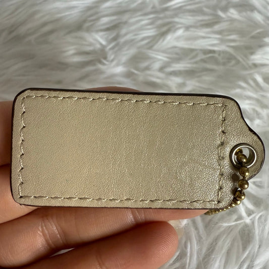 2" Coach Beige Fob Bag Charm Hang tag Hangtag