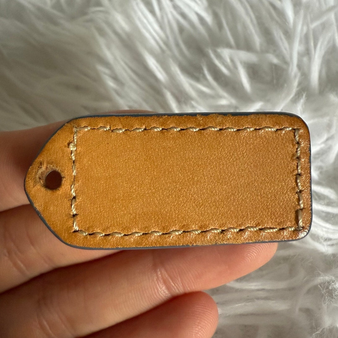 y2k 1.5" COACH Vintage blue Fob Bag Charm Hang tag Hangtag